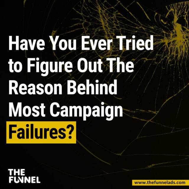 Have you ever tried to figure out the reasons behind your campaign failure?

One of the most frequent problems is the "weak funnel strategy." 

Your product might be the most demanding one!
Your services might be the best ones!
Your campaigns might be running in full bloom!

But....! 

If you don't have a powerful funnel strategy, then you will not land with desired results, and all your efforts, time & money can go in vain.

To avoid it, let's have a quick consultation call & discuss the details of taking your business to a new height with converting funnels. 

Stay connected. Follow us! 

#thefunnel #salesfunnel #mediabuying #socialmediaadvertising #digitalmarketing #digitalmarketingagency #businessgrowth #businesstips #startupbusiness #entrepreneur #digitalmarketingexperts #digitalmarketingstrategy